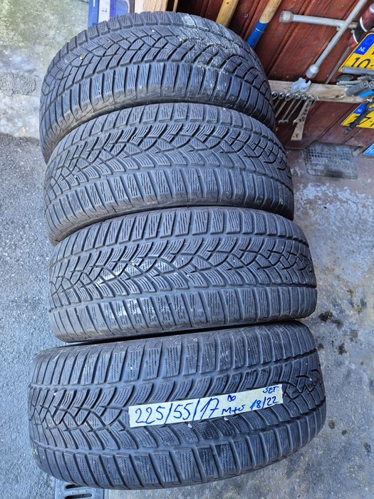 Vând cauciucuri 225/55/17 M+S set complet imp Germania//Goodyear//