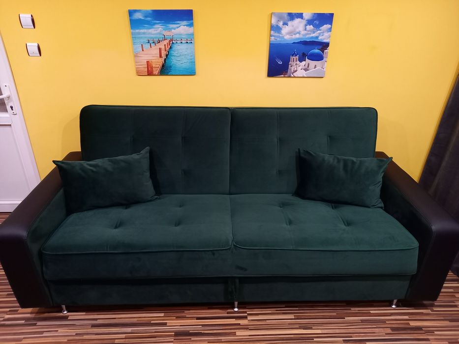 Canapea extensibilă 3 locuri, nouă, ladă depozitare, 235x95 dimensiuni