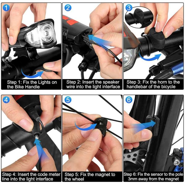 Фар/клаксон/компютър за велосипед