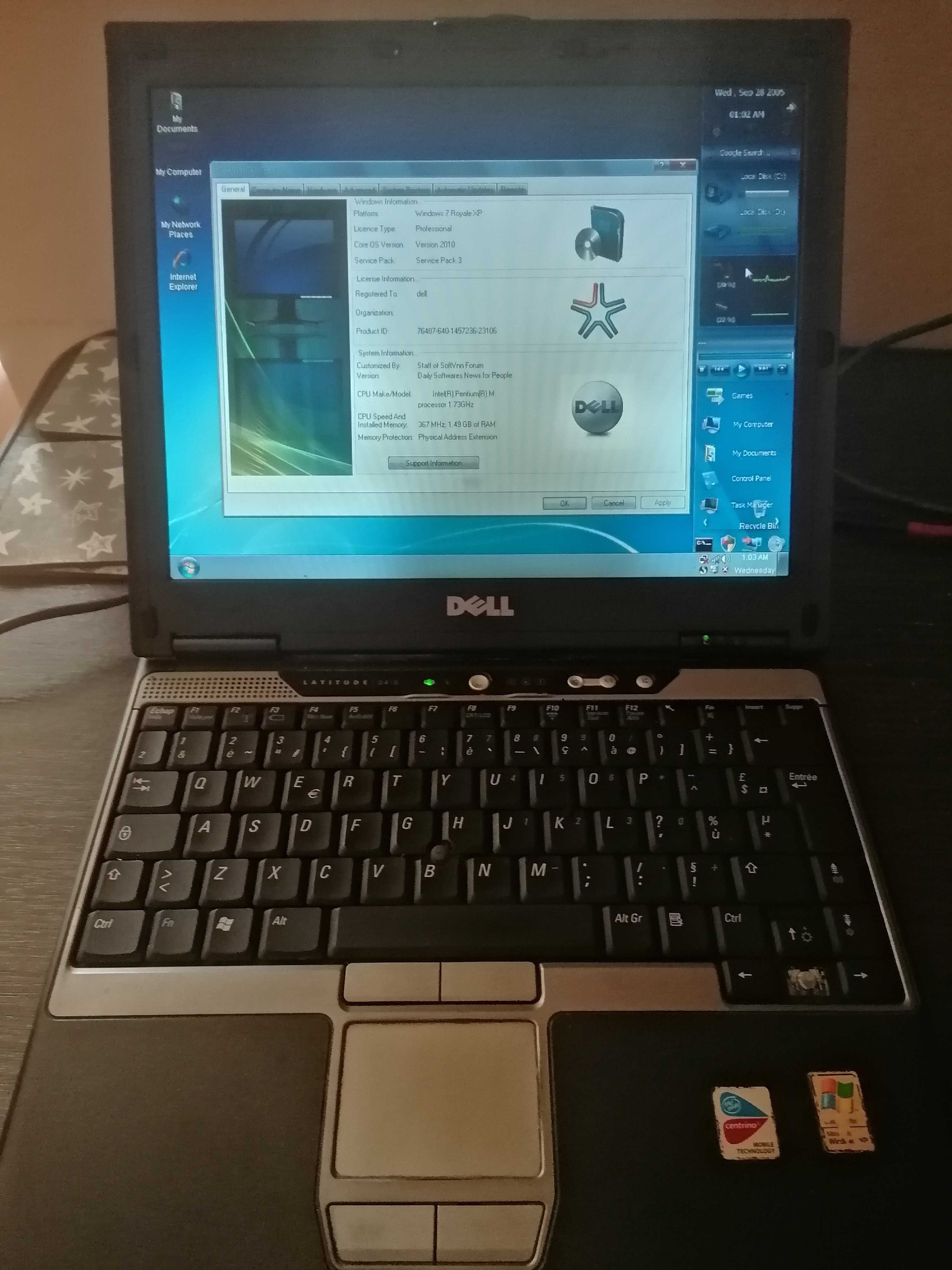 Laptop Dell Latitude D410 functional