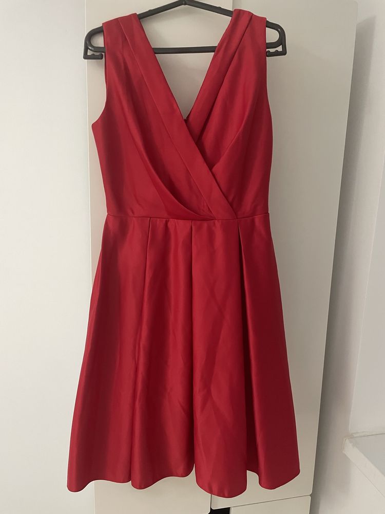 Rochie rosie de ocazie, nunta, botez