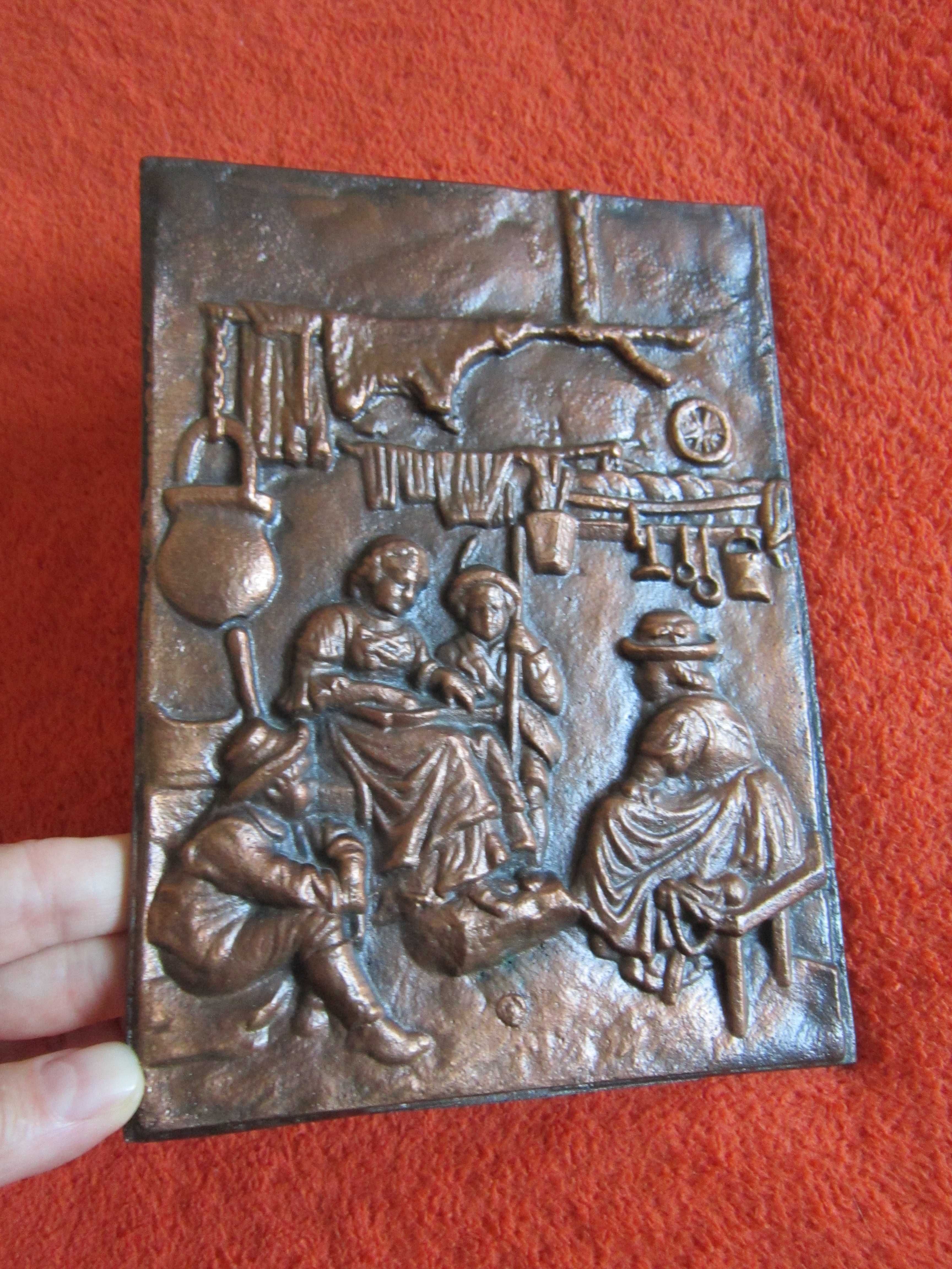 placheta relief bronz masiv vintage,colectie,Germania-cadou inedit