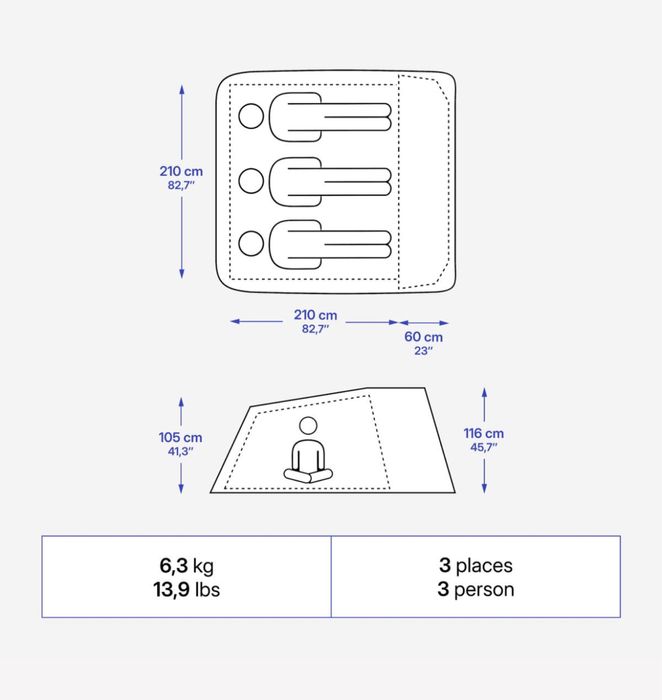 Палатка Quechua  Fresh black 3 местна