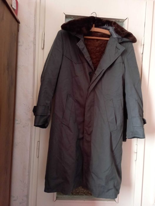 Мъжка шуба с подплата от агнешка кожа -  военна /габина/