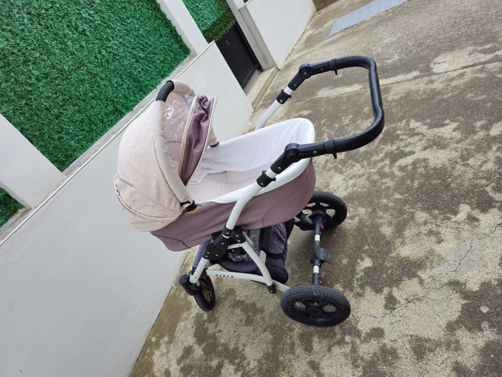 Бебешка комбинирана количка 2в1 DIZAIN BABY Viola - Капучино