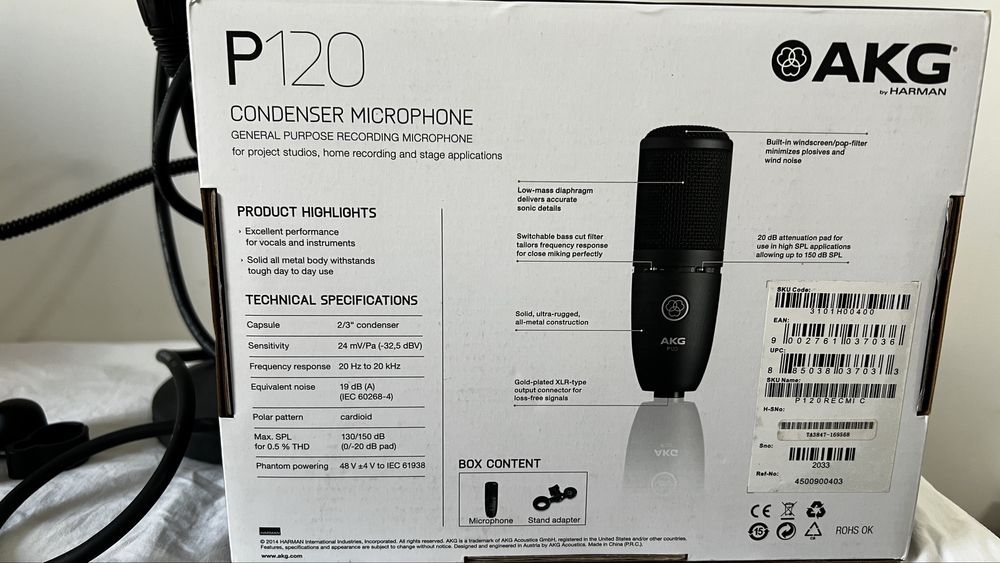 Микрофон AKG P120. Конденсаторный микрофон