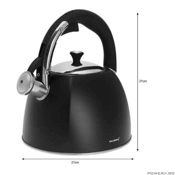 Fierbător tradițional cu fluier fabricat din inox, ceainic 3 litri,