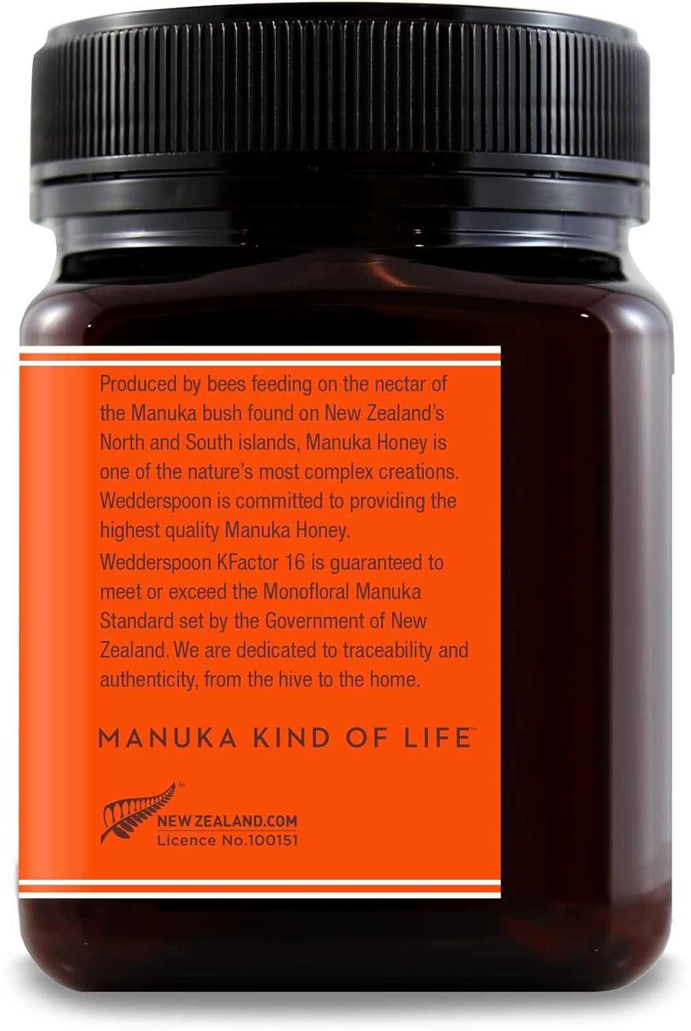 ORIGINAL organic MANUKA honey Wedderspoon  K Factor 16 - 1 Kilogram -