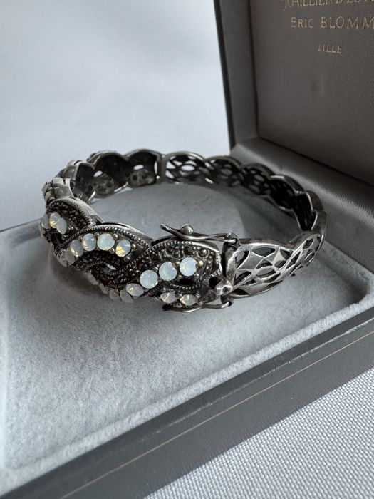 Bratara din argint, marcasite si opalit