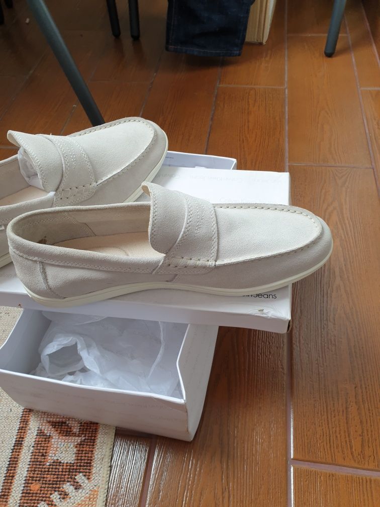 Mocasini pantofi barbatesti piele naturala intoarsa CK CALVIN KLEIN