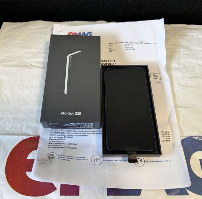 КАТО НОВ 256GB Samsung S25 Гаранция ЕМАГ 2027 Navy / Син