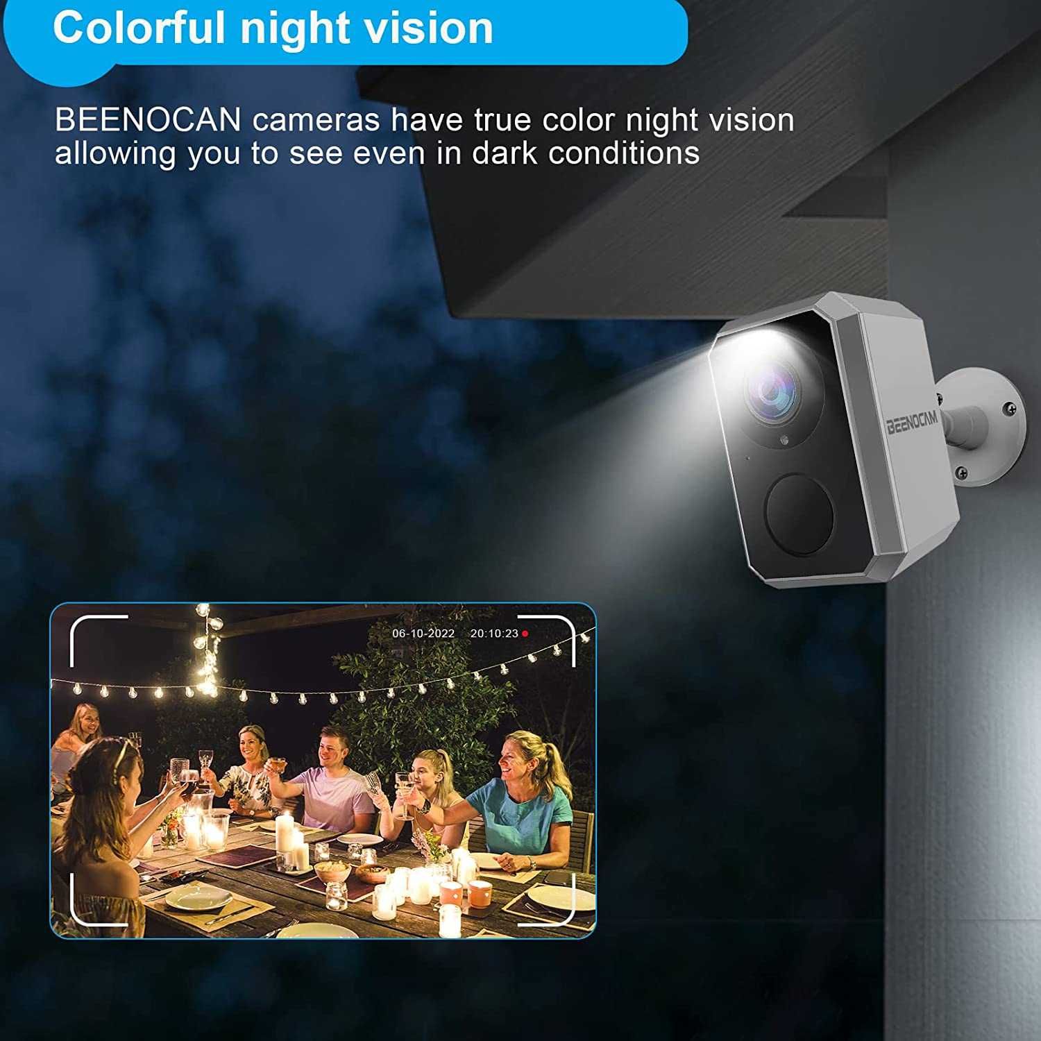 Camera de supraveghere WiFi cu panou solar, HD 1296P, nightvision