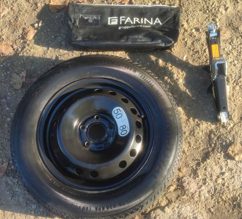 Roata rezerva slim T145/95/R16/ Cric/ Geanta Renault Kadjar 2015-2025