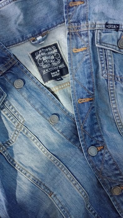 Jachetă de blugi albastră here+there by C&A – mărimea 164 (echiv. S/M)