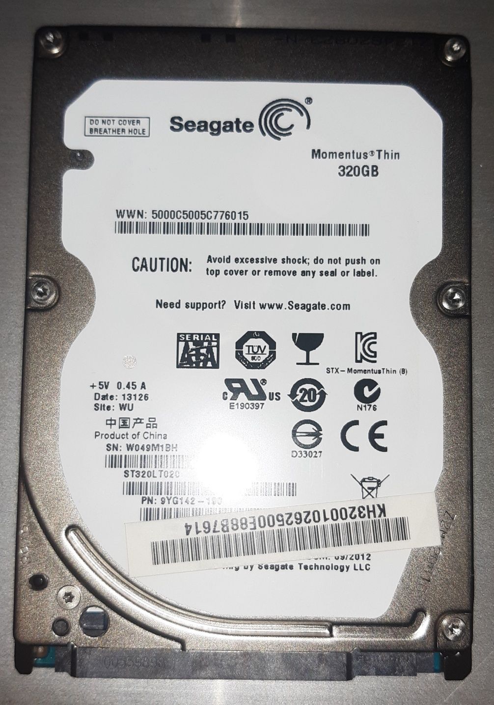 Hdd hard-disk laptop subtire Seagate Momentus Thin sata 320gb