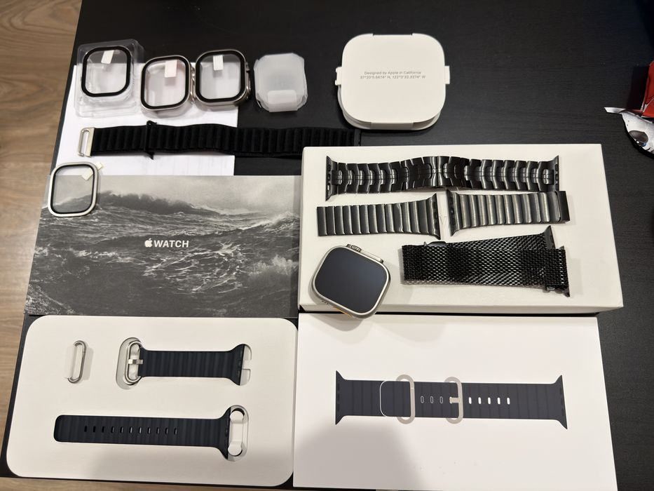 Apple Watch Ultra Titanium + Ocean Band Midnight Blue