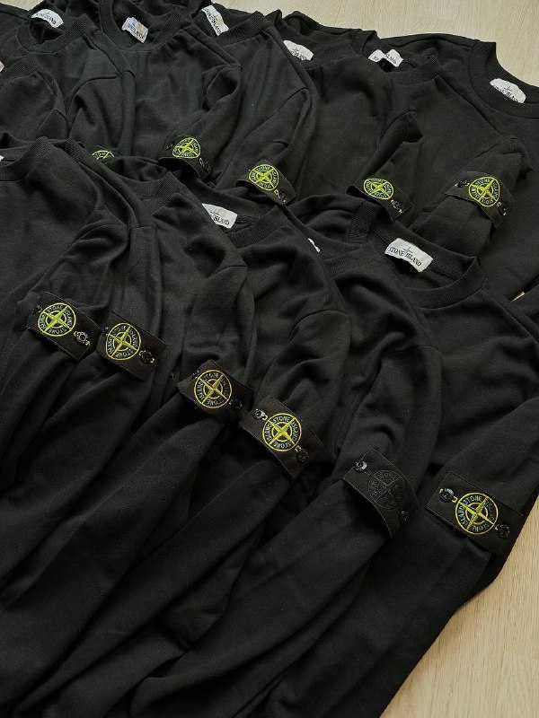 ПРОМОЦИЯ Мъжки Черен Суичър Stone Island Темен Пуловер Стоун Айлънд