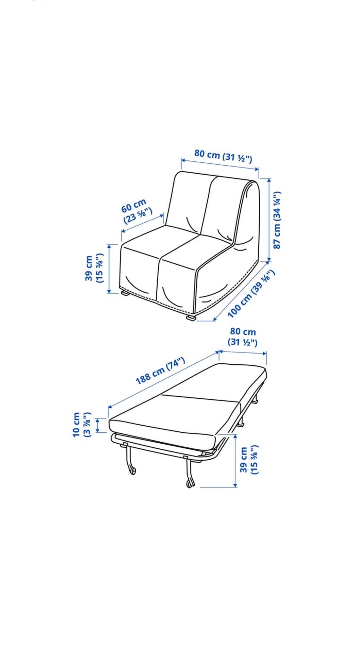 Fotoliu extensibil Ikea . Nou