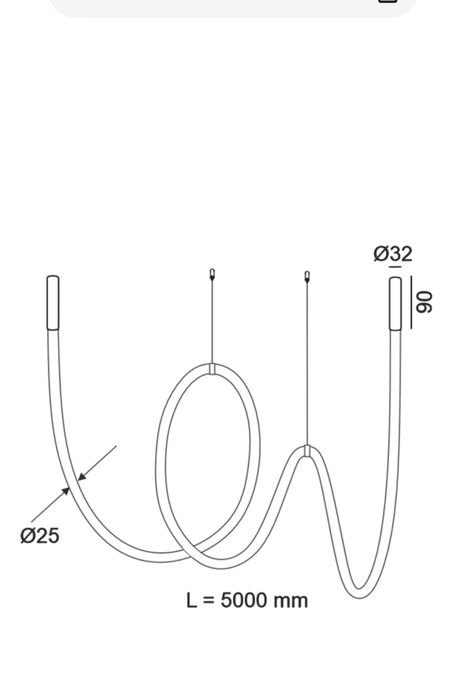 Vand Lustra led in forma de snur Snake 5m by LTX