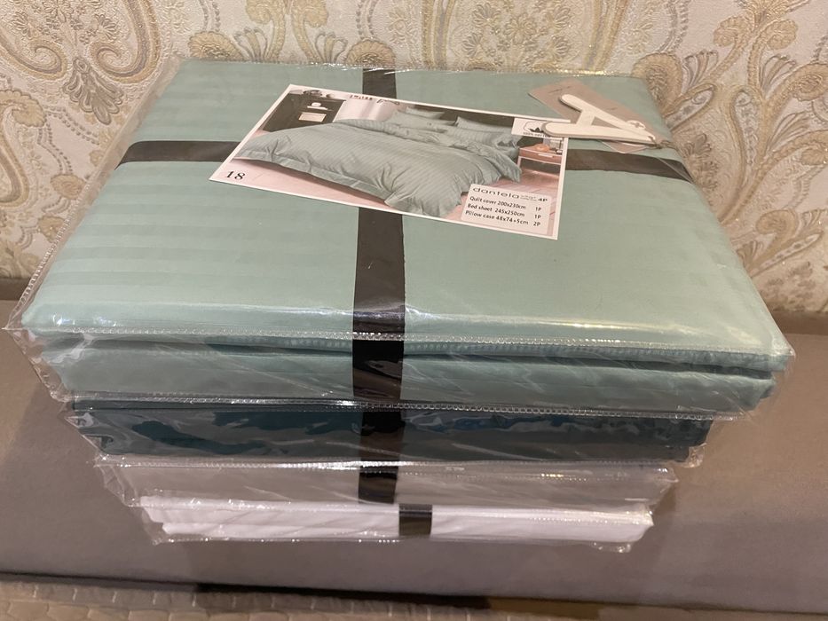 Элегантный постельный комплект - однотонный, двухспальный