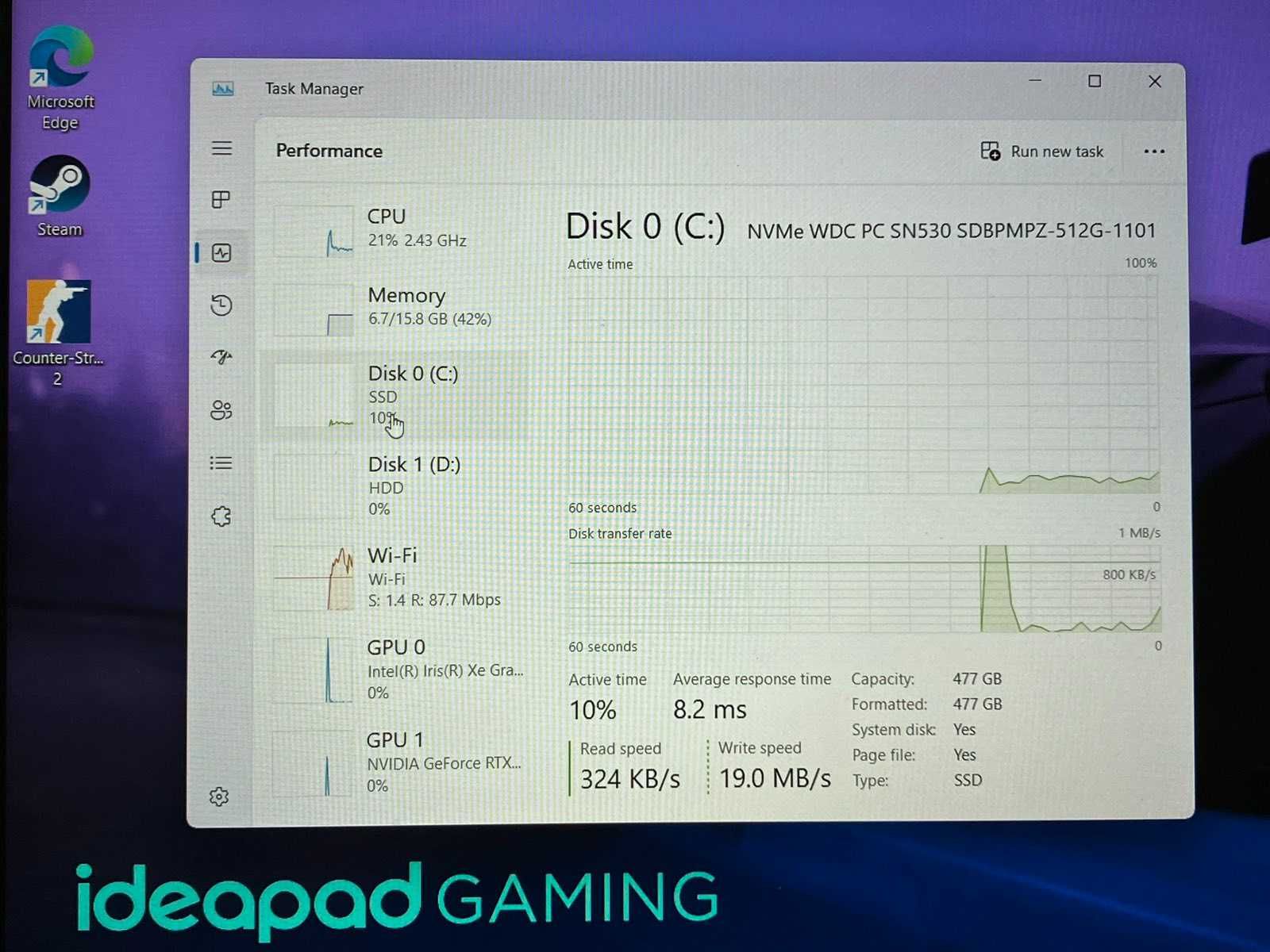 *** Много запазен *** Геймърски лаптоп Lenovo IdeaPad Gaming 3 15IHU6