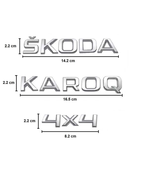 Set embleme SKODA KAROQ 4x4 / emblema stema sigla sticker inscriptii