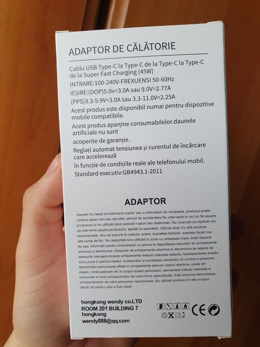 Incarcator telefon universat tip C 45w