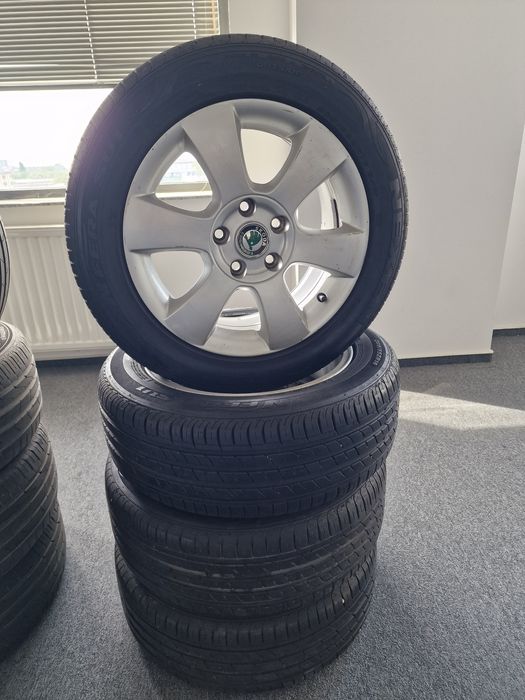 Vand Set Complet Jante Skoda Vw 16 5x112 Anvelope 205 55 16 Vara