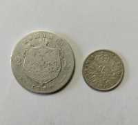 Monede 2 lei 1881; 50 bani 1912 Carol l, argint
