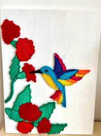 Tablou String Art Lemn Pasărea Colibri