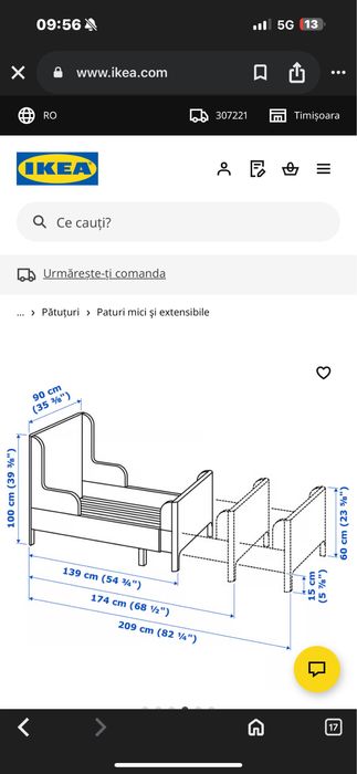 Vand pat copii ikea 80x200