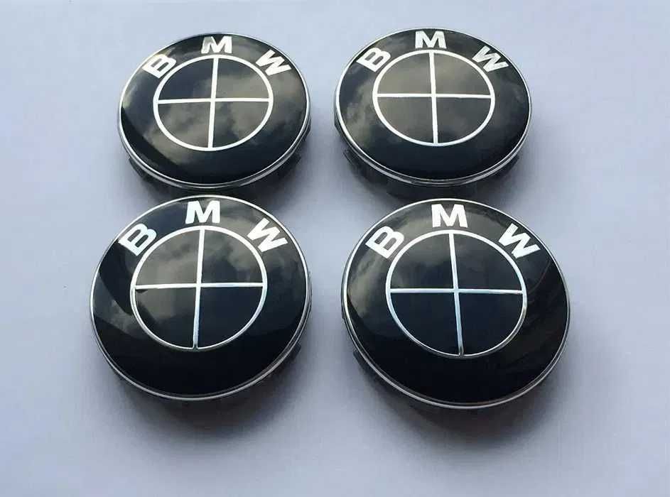 Set 4 Capace 68mm bmw Negru pentru jante aliaj originale BMW