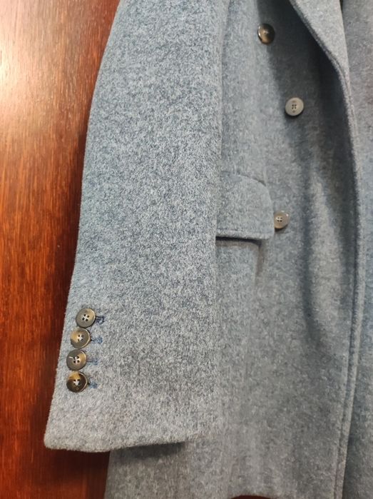 Palton bărbați light blue mărime 46 (NOU)