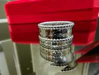 Van Cleef & Arpels VCA Silver Perlée Signature Logo Дамски Пръстен