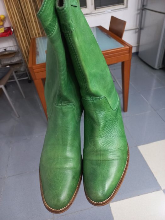 Сапоги кожаные стильные