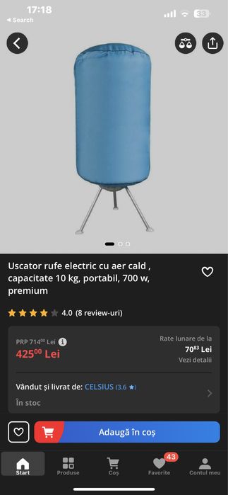 Uscator rufe cu aer cald
