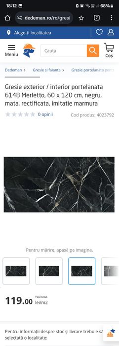 Gresie neagră mată 60 x 120