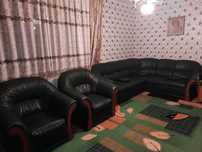 Colțar sufragerie( extensibil) +2 fotolii, piele artificială, verde