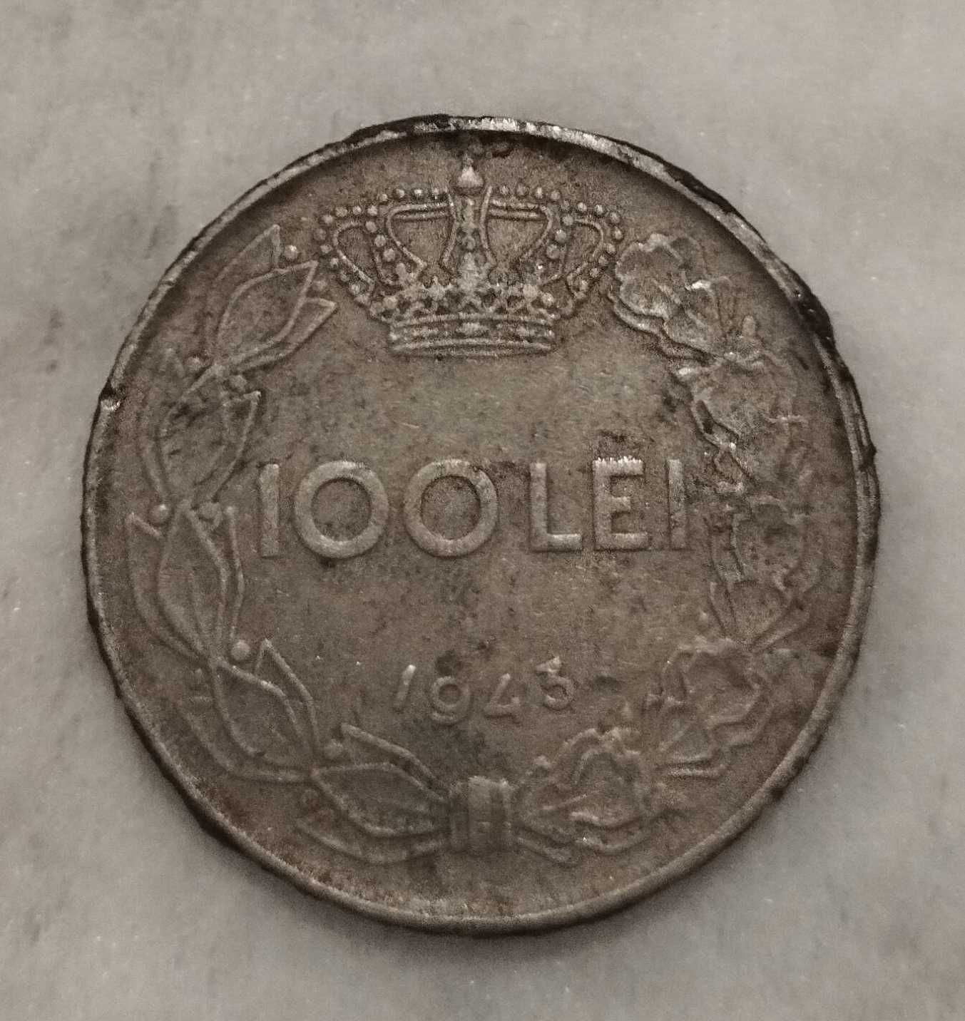 Moneda 100 lei Regele Mihai 1943