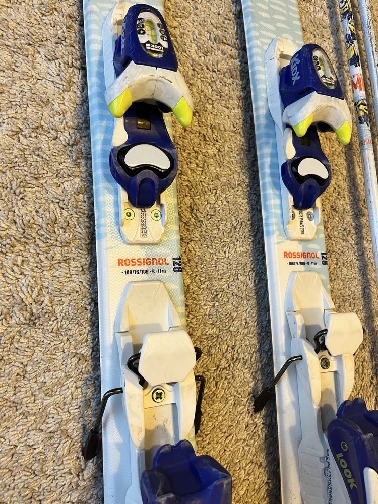 Детски ски с автомати и щеки Rossignol 128 см