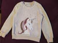 Bluza/ pulover blanita, fleece, marimea 134 7-8 ani