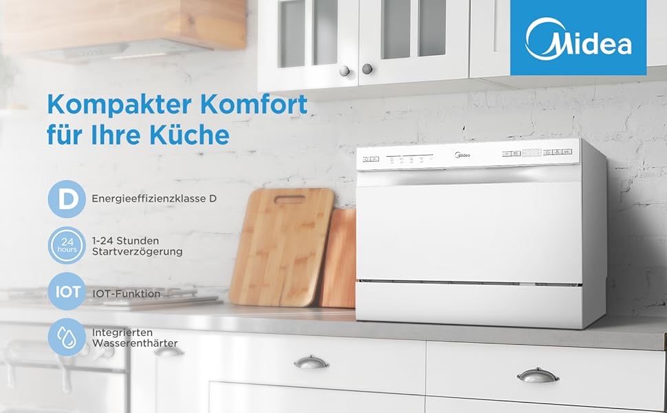 Mini maşină de spălat vase de blat Midea MDWTT0602MW