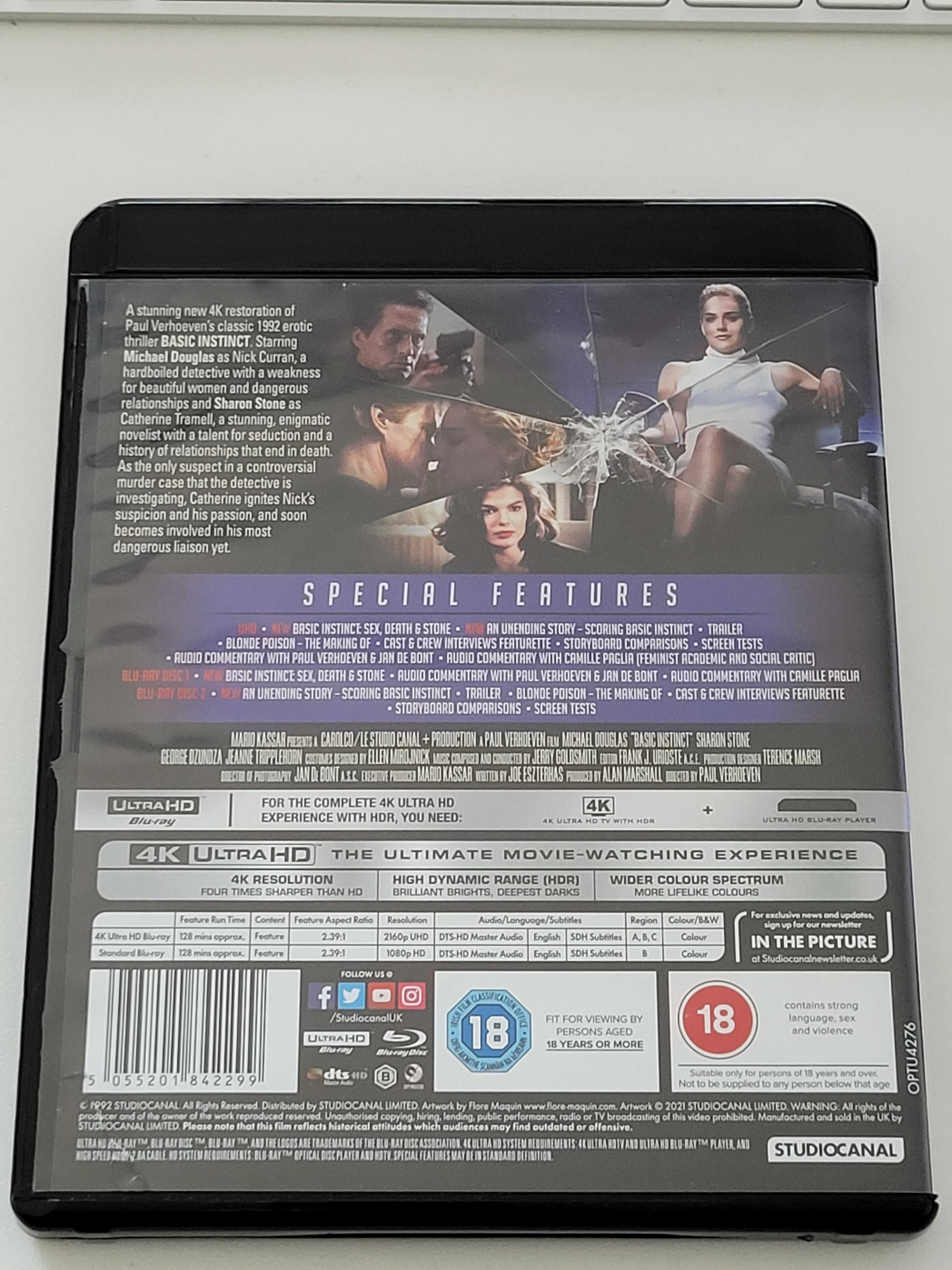 Film Blu-Ray 4K Basic Instinct (1992), Michael Douglas, Sharon Stone