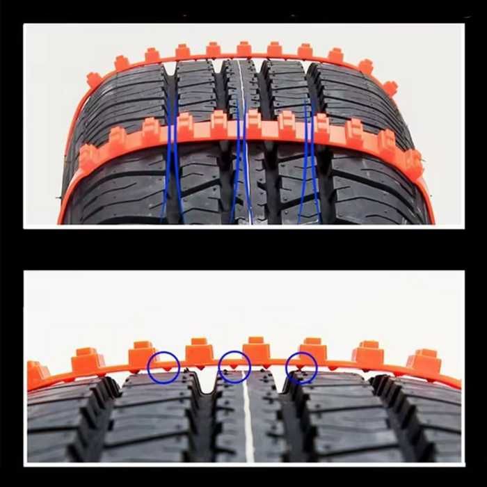 Вериги PVC – 10 броя универсални противохлъзгащи вериги за сняг и лед