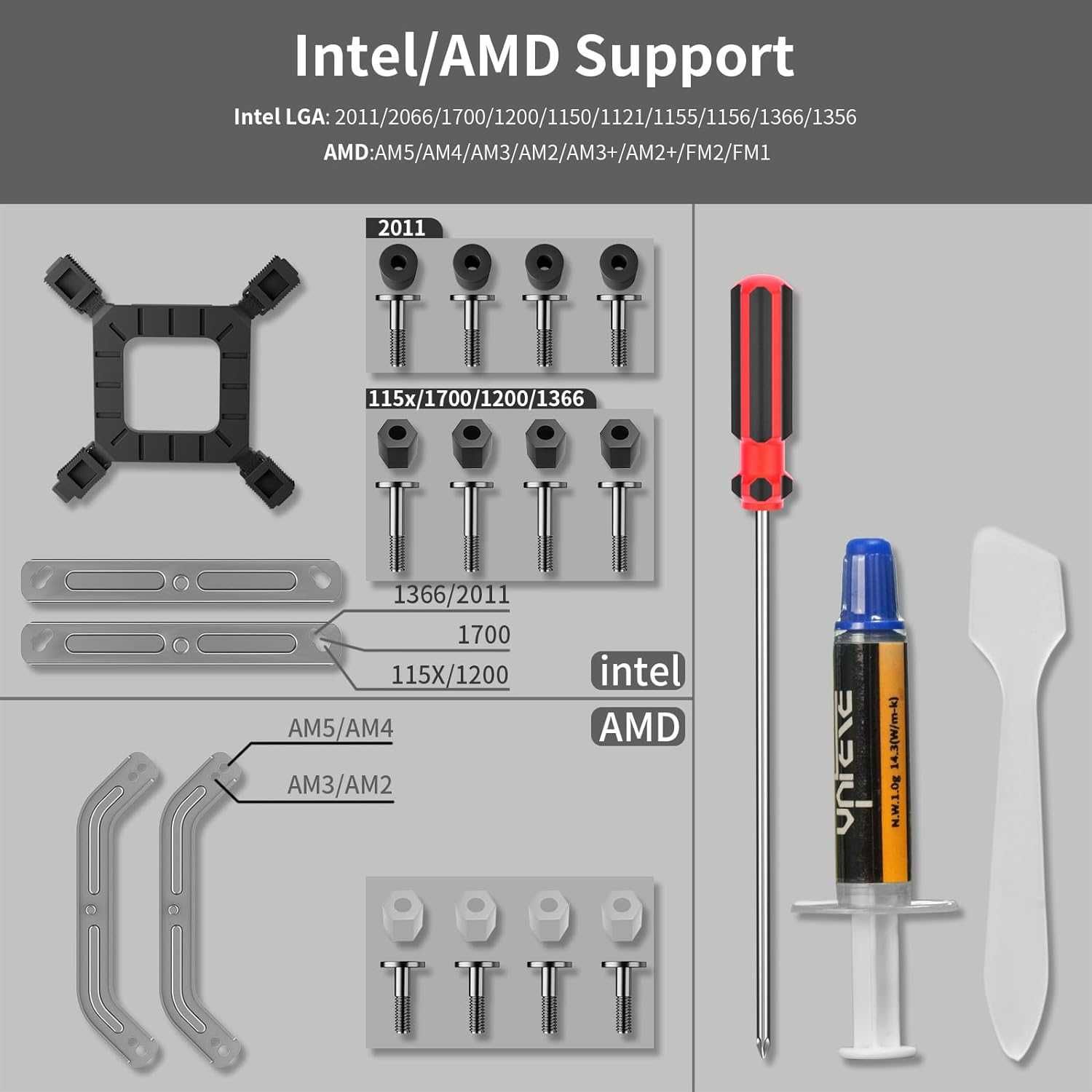 UpHere L6DK Cooler CPU Aer PWM 120 mm,Intel 1700 /2011 /2066 AM4 AM5