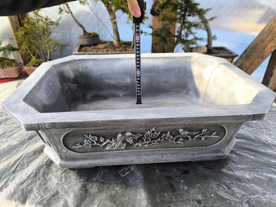 Vas beton, ghiveci beton bonsai XXL extra large, dimensiune mare