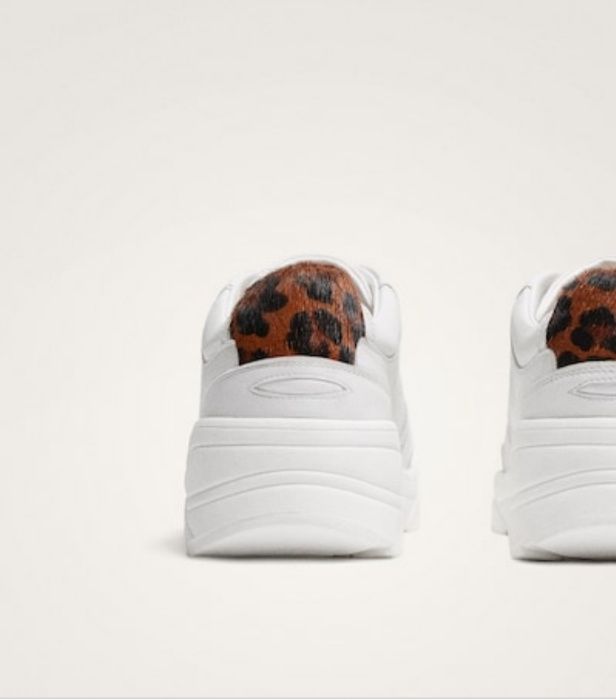 Pantofi Massimo Dutti alb piele animal print leopard 39