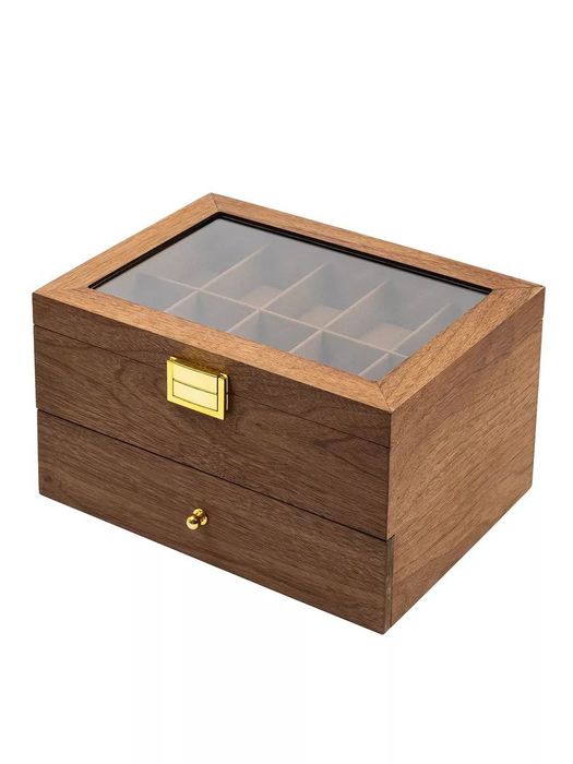 Деревянная шкатулка для часов и драгоценностей 20 слотов