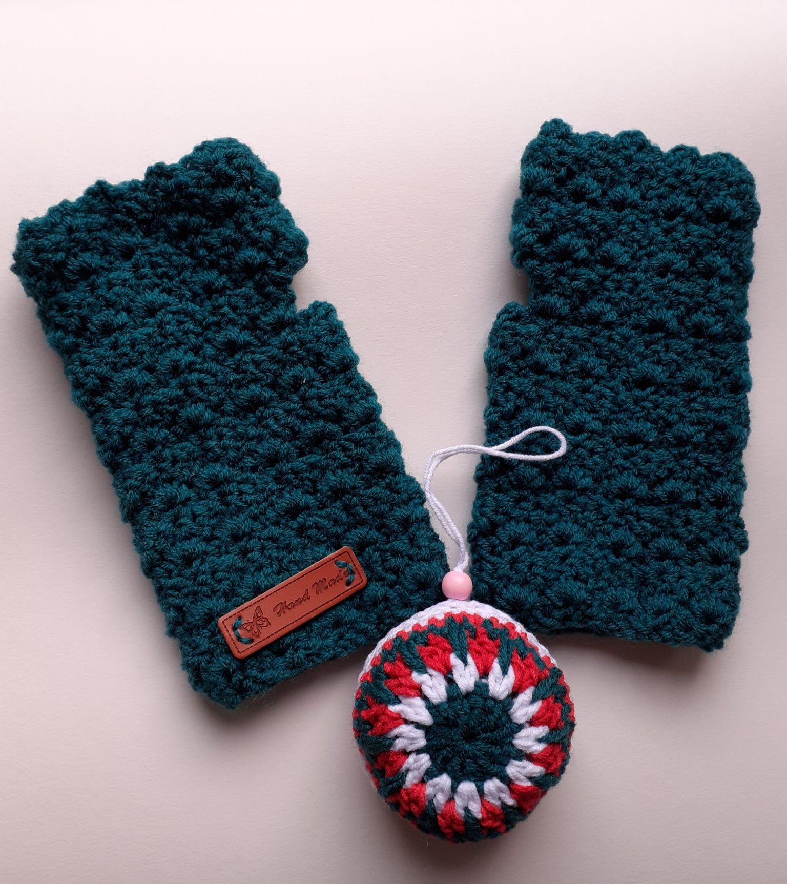 Manusi fara degete/Teal fingerless gloves