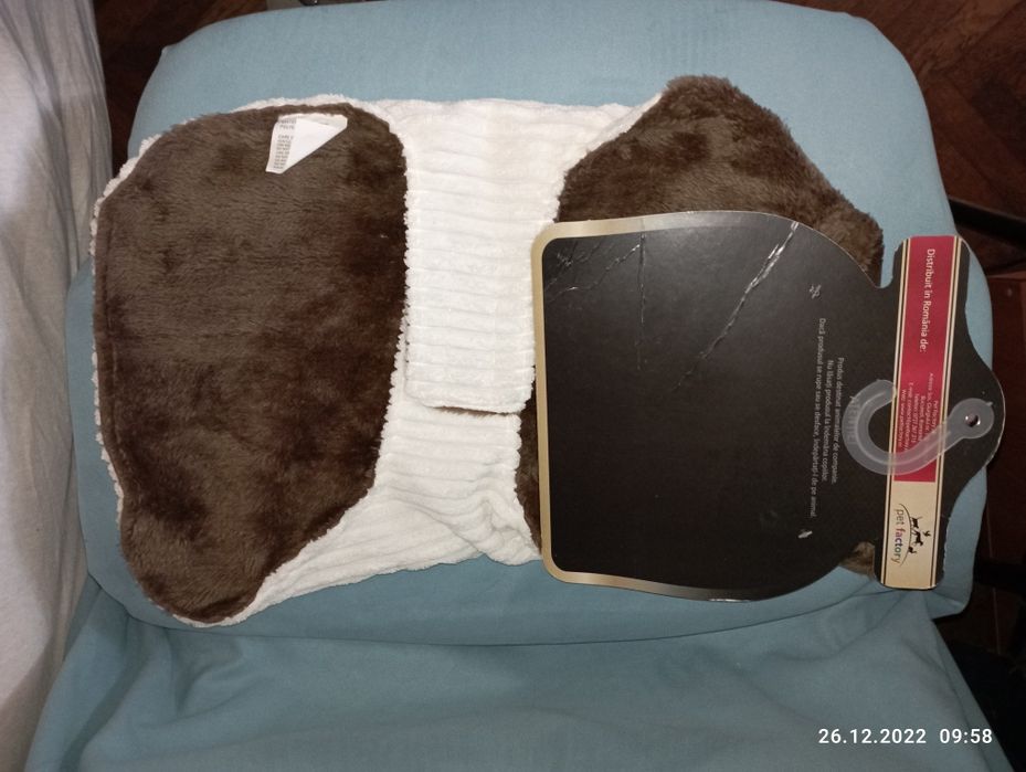 Haină câine nouă de velur 40 cm